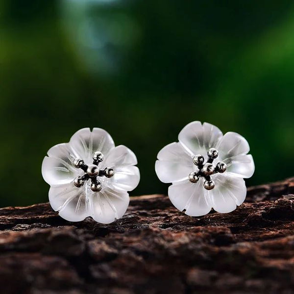 Flower earrings dark LOKDALE WATCHES 