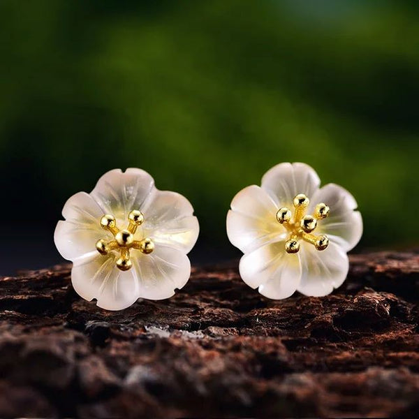 Flower earrings gold LOKDALE WATCHES 