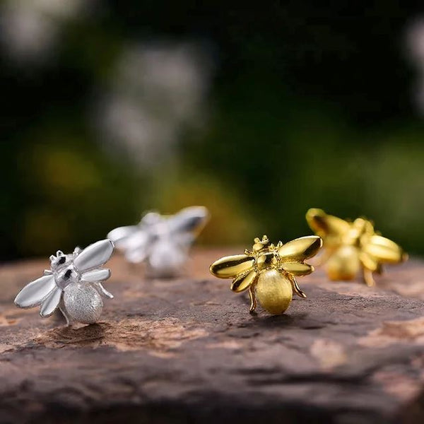 Silver bee earrings LOKDALE WATCHES 