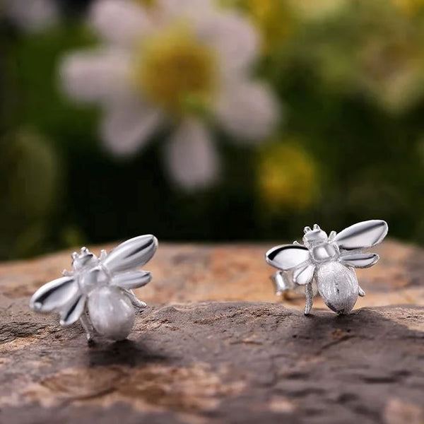 Silver bee earrings LOKDALE WATCHES 