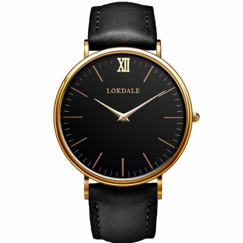 Goldcrest - Gold Watches LOKDALE LTD Black Leather 