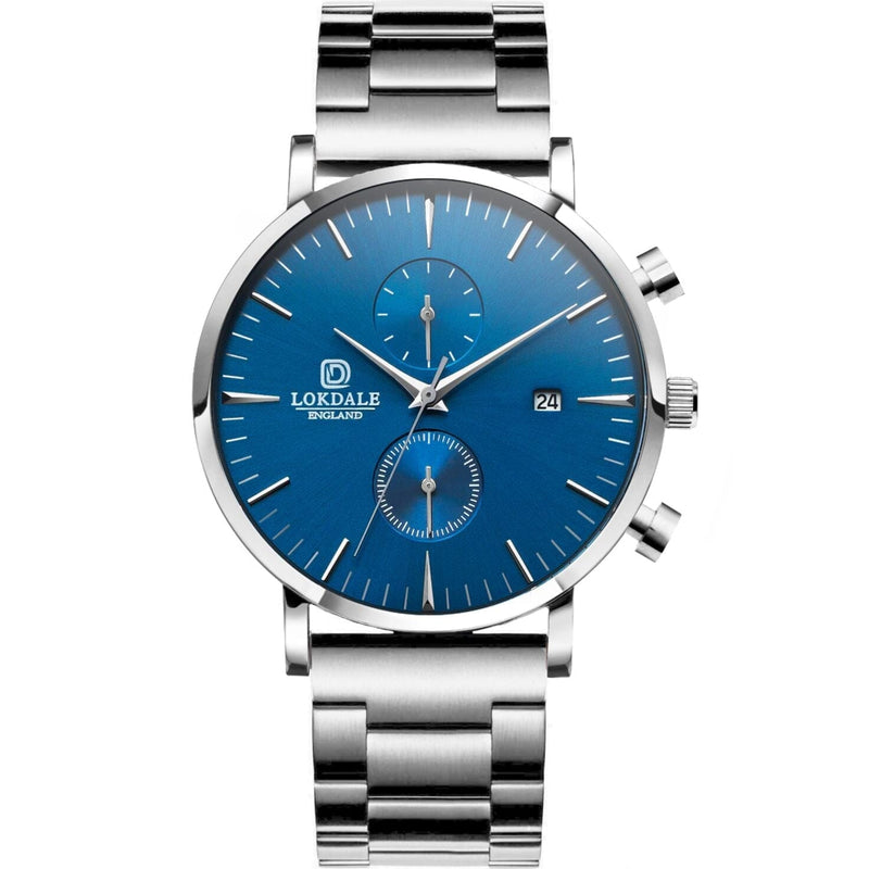 Nuthatch Chronotica - Silver Bleu Watches LOKDALE LTD Silver Link 