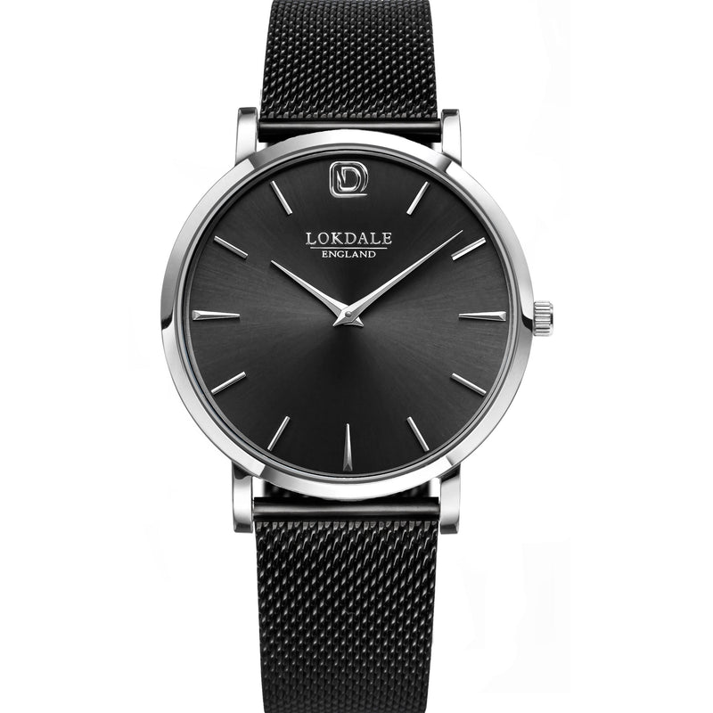 Jackdaw Black Black/Silver 316L Stainless Steel Watch - 40MM DARK SKIES LOKDALE WATCHES 